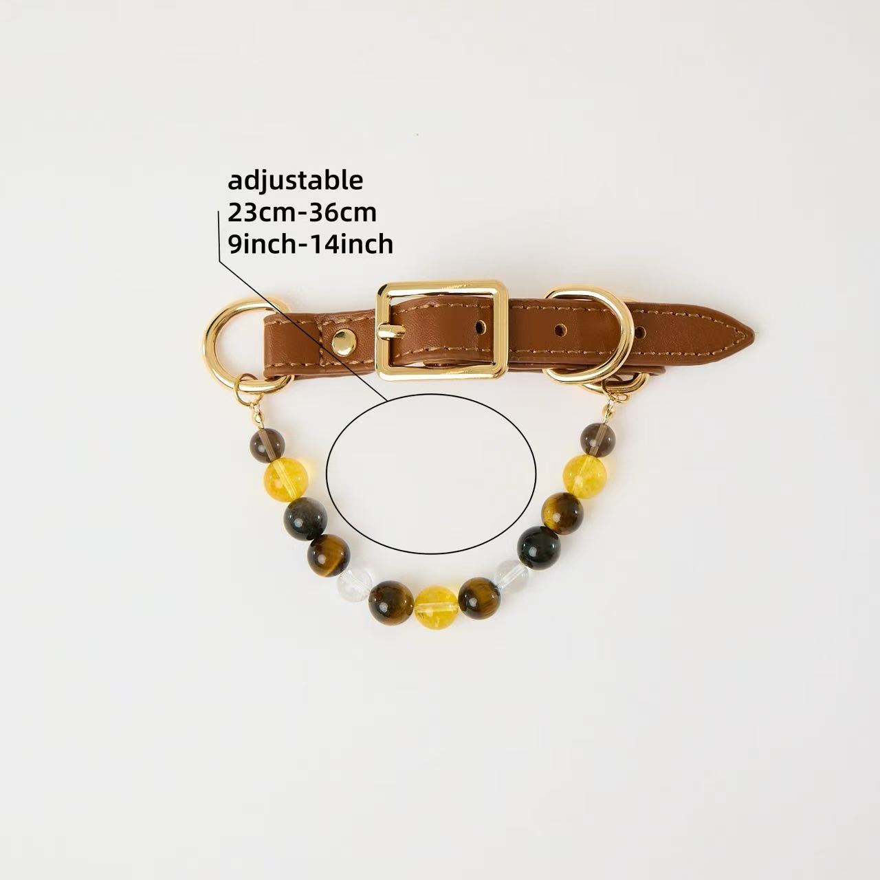 Golden Aura Crystal Pet Collar - Style 01