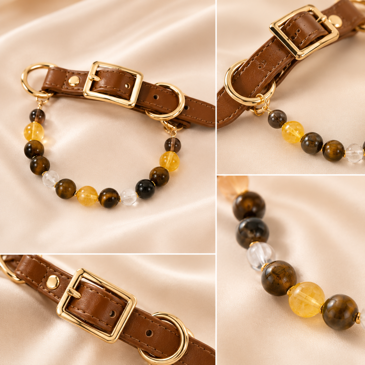 Golden Aura Crystal Pet Collar - Style 01