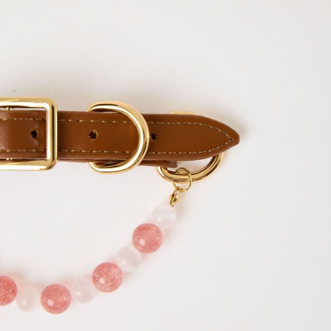 Blush Rose Quartz Pet Collar- Style 05