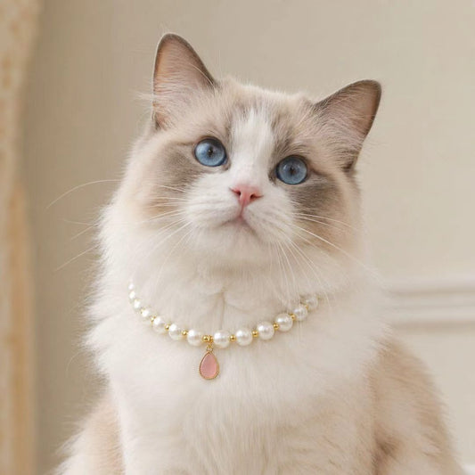 Pearl Teardrop Pet Jewelry Necklace - Style 02
