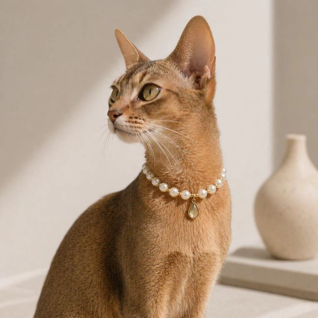 Pearl Teardrop Pet Jewelry Necklace - Style 02