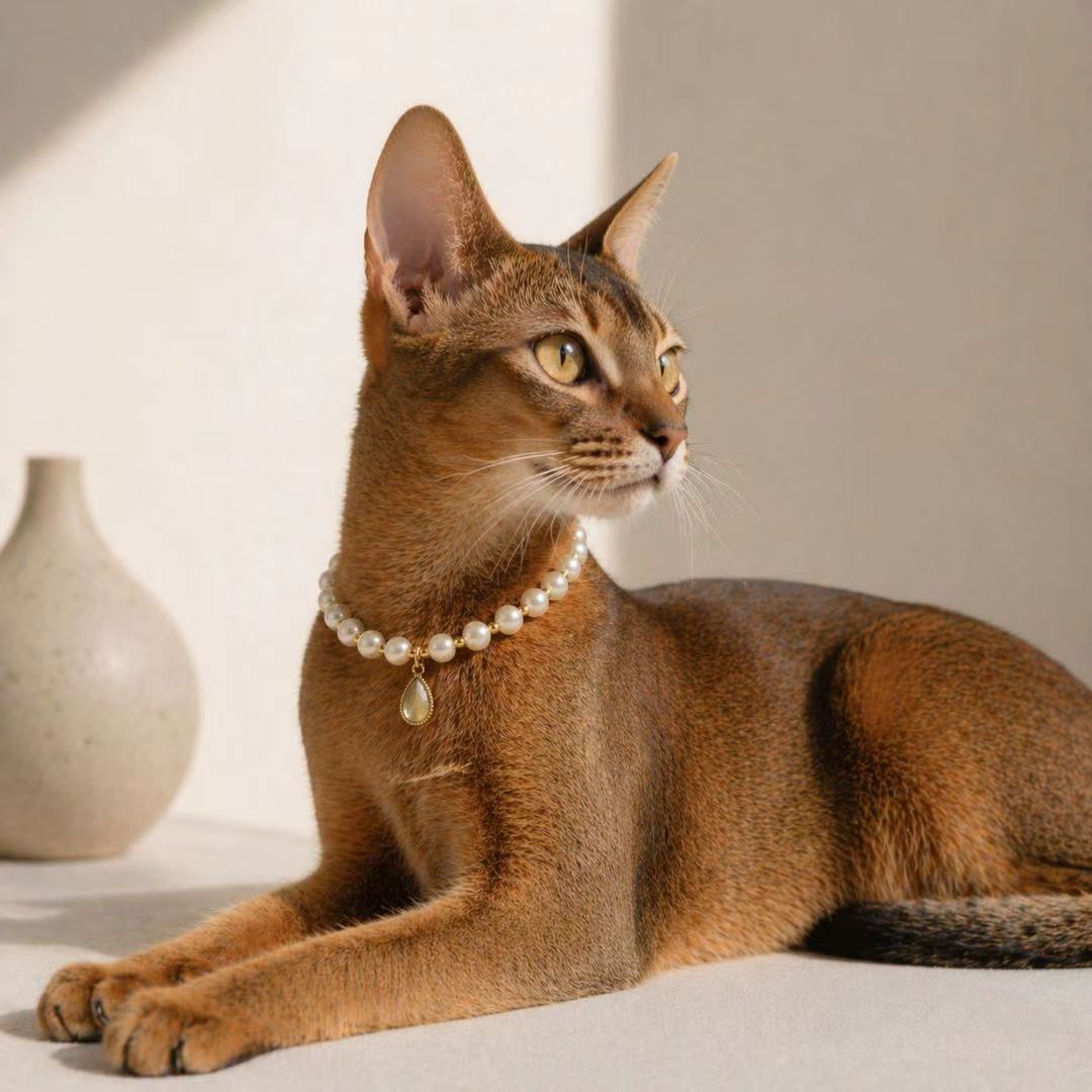Pearl Teardrop Pet Jewelry Necklace - Style 02