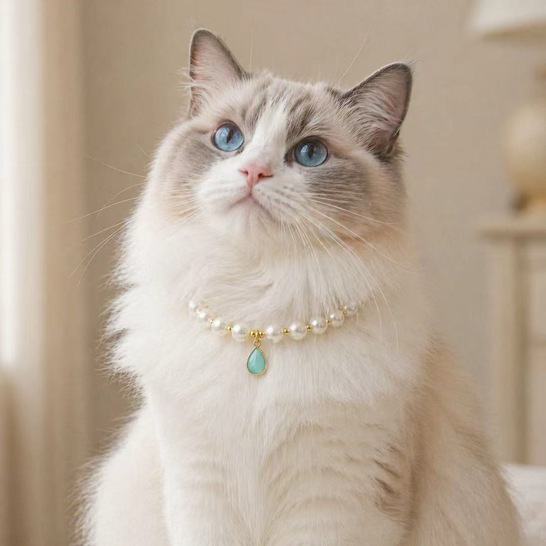 Pearl Teardrop Pet Jewelry Necklace - Style 02