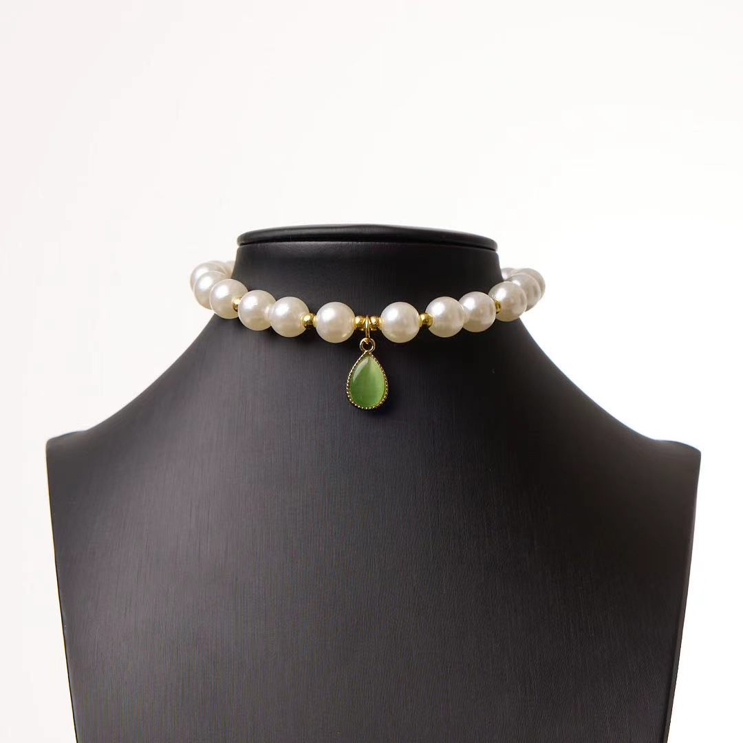 Pearl Teardrop Pet Jewelry Necklace - Style 02