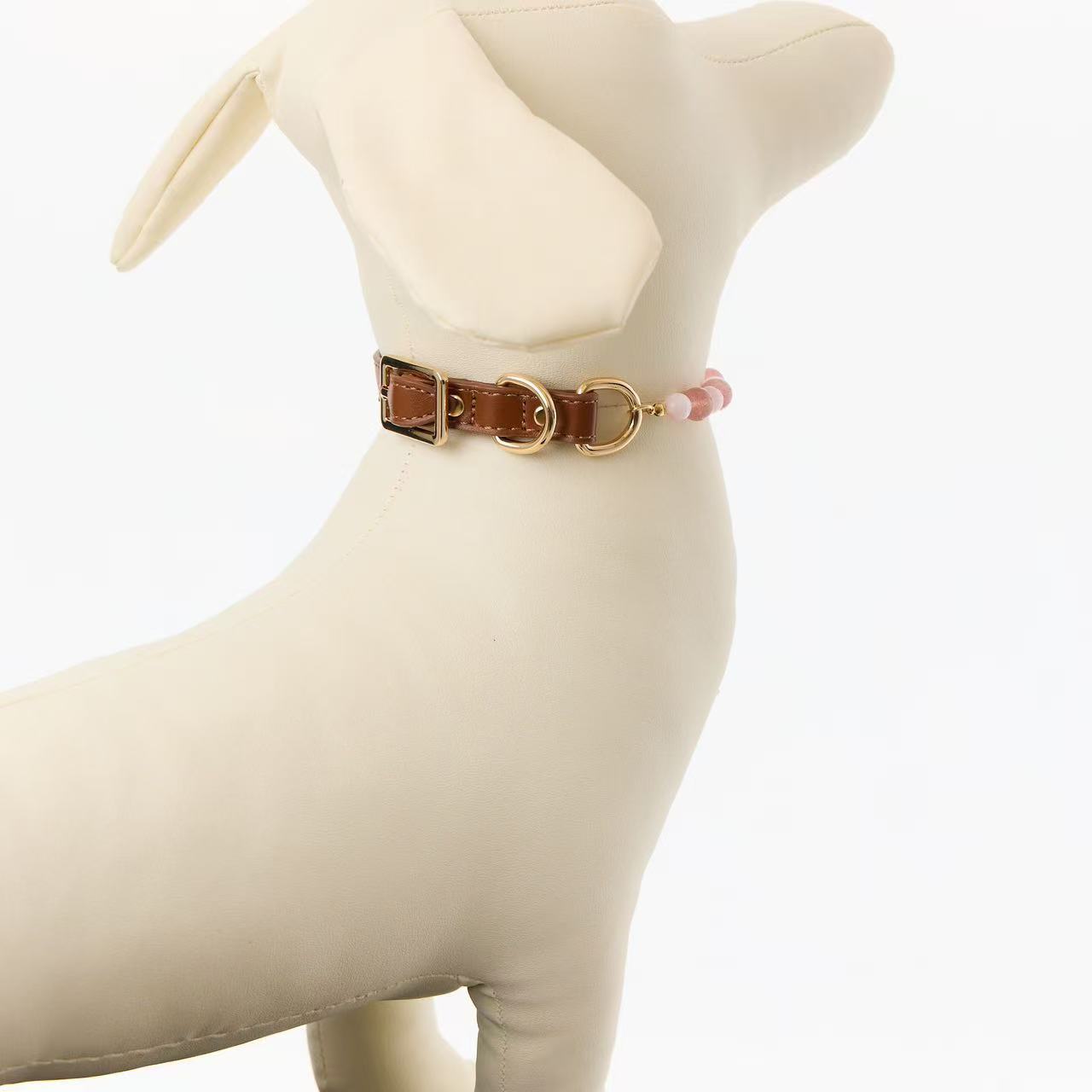 Blush Rose Quartz Pet Collar- Style 05