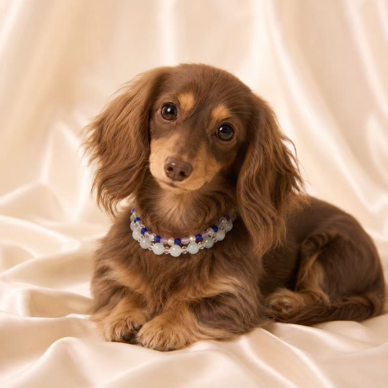 Ocean Serenity Natural Crystal Pet Collar - Style 17