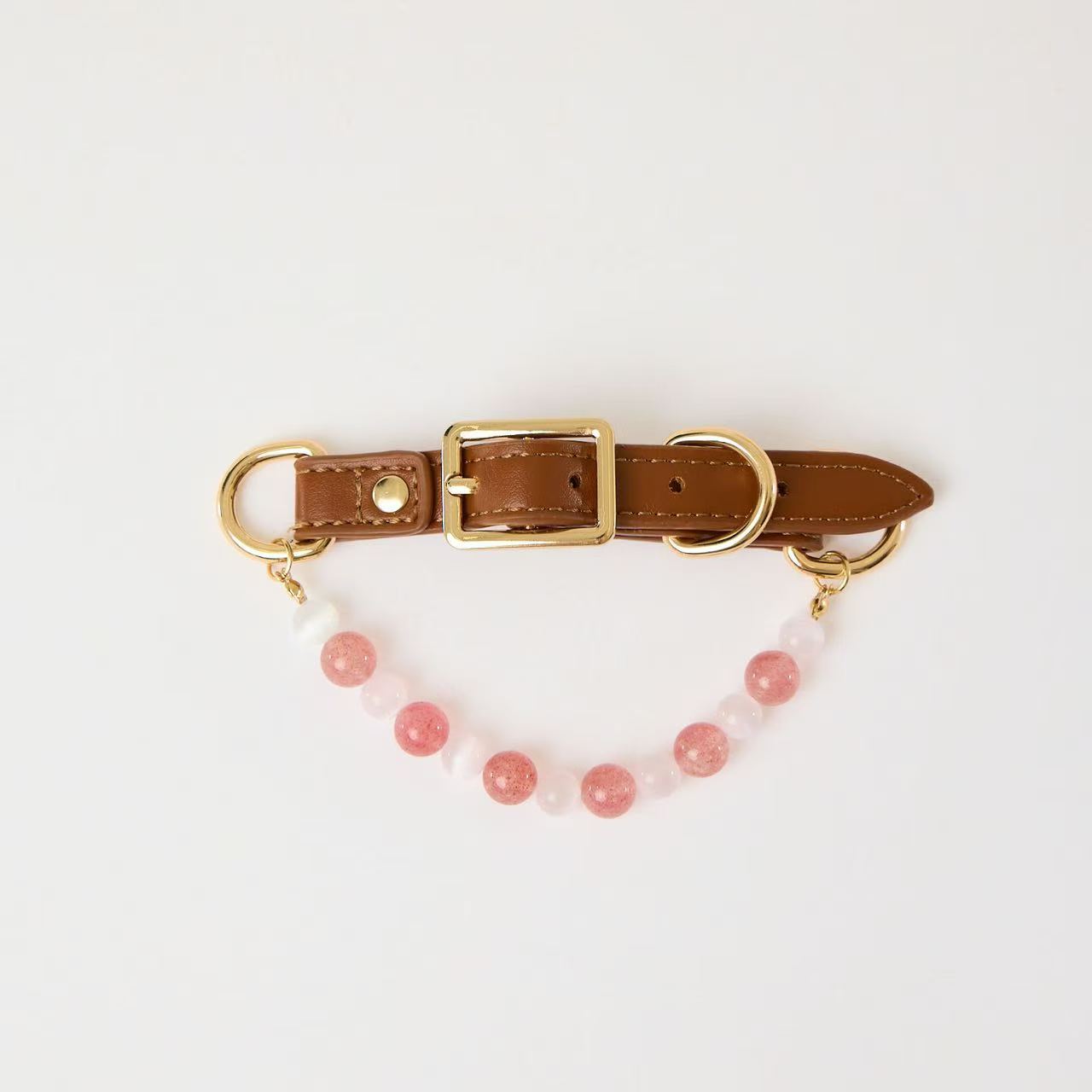 Blush Rose Quartz Pet Collar- Style 05