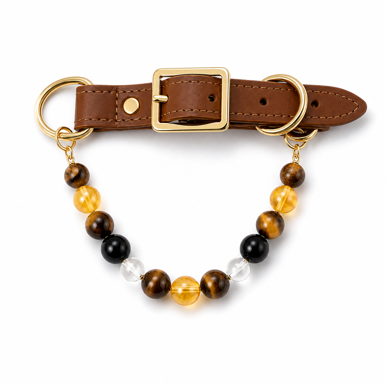 Golden Aura Crystal Pet Collar - Style 01