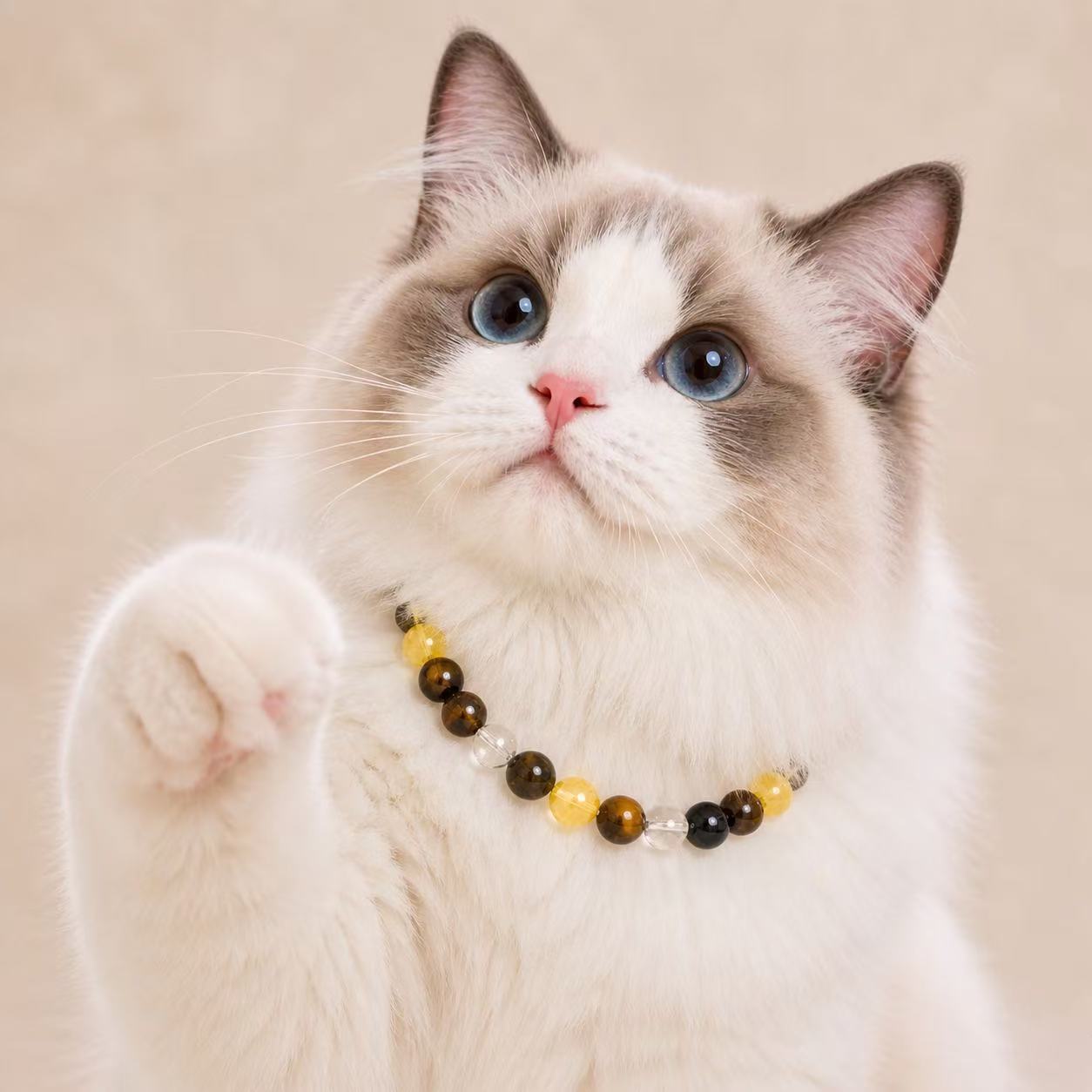 Golden Aura Crystal Pet Collar - Style 01