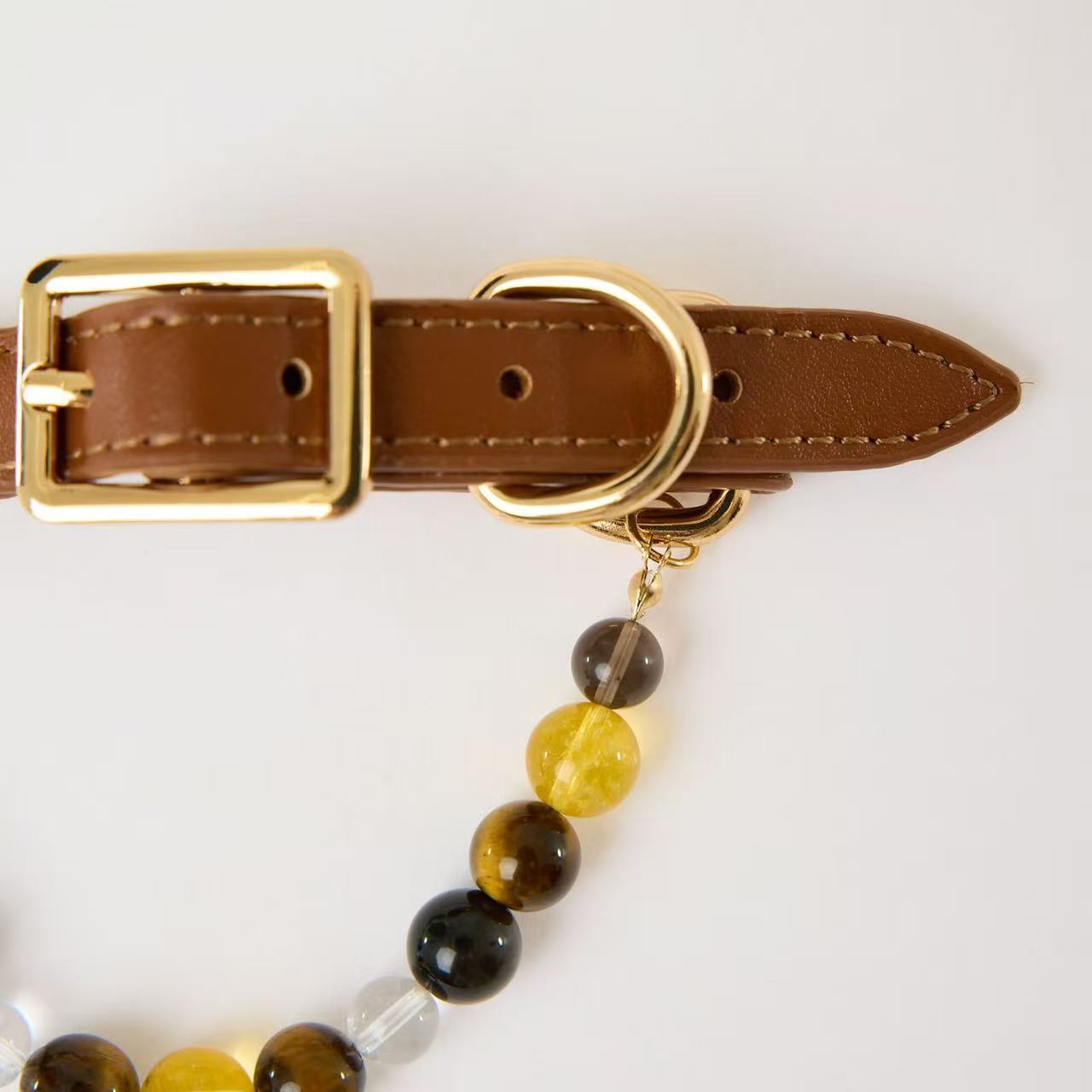 Golden Aura Crystal Pet Collar - Style 01