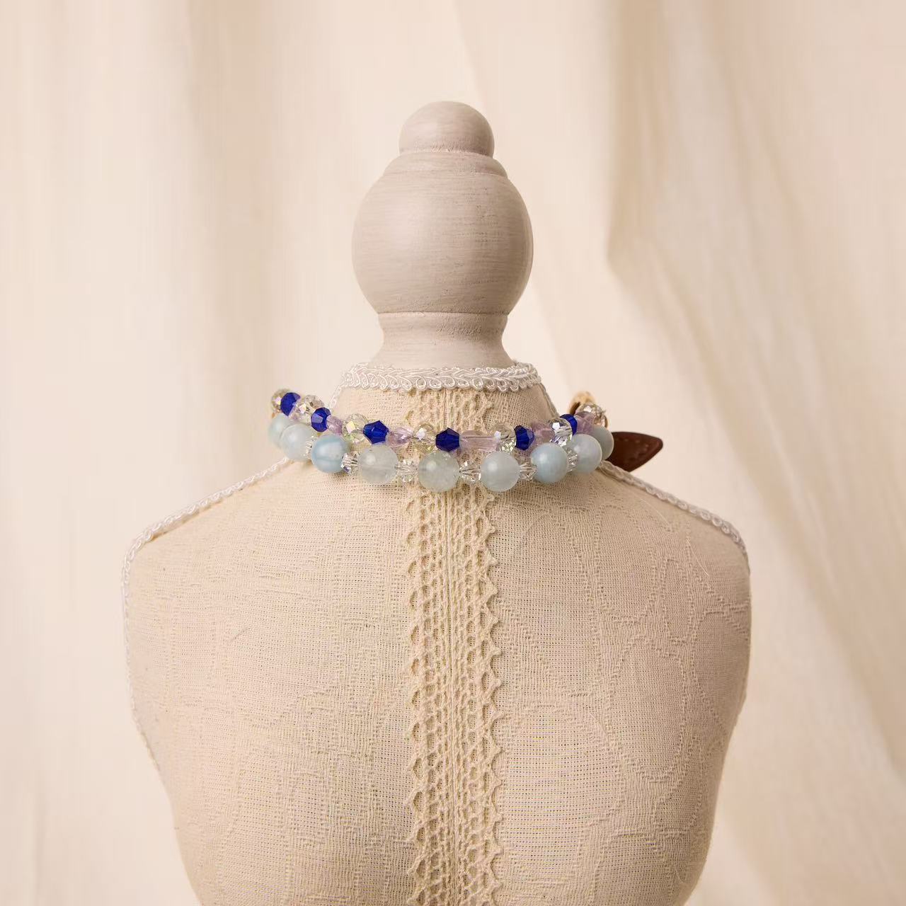 Ocean Serenity Natural Crystal Pet Collar - Style 17