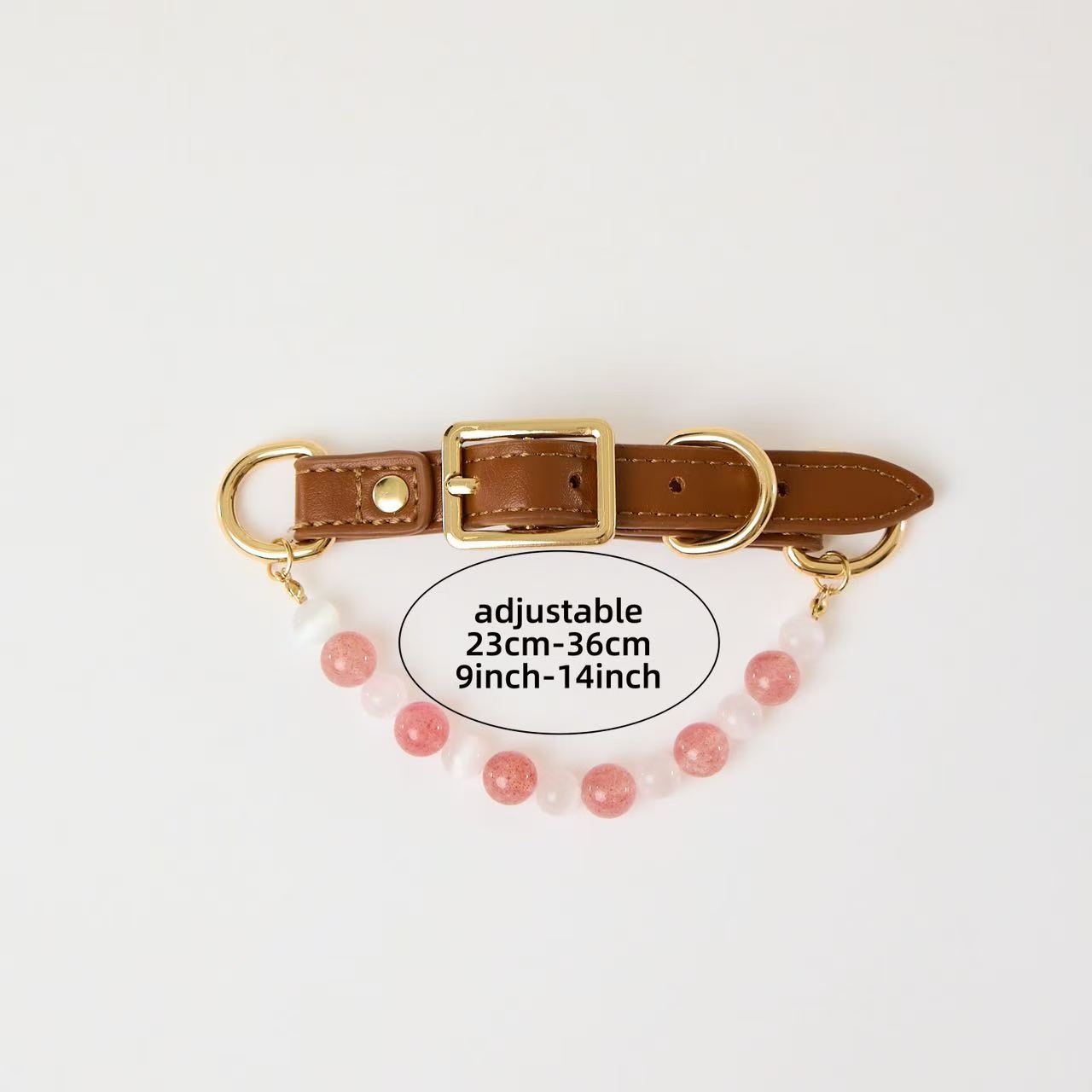 Blush Rose Quartz Pet Collar- Style 05